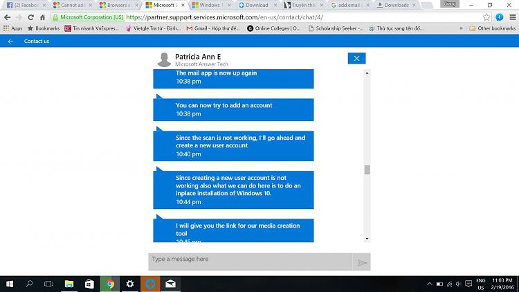 cannot delete email account windows 10