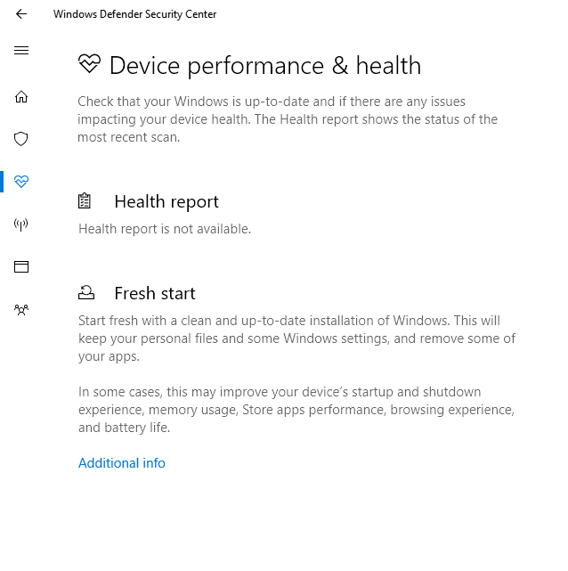 greyed out Device Performance and Health option-1.png