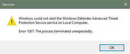 Windows Defender Advanced Threat Protection Service - Error 1067-01.jpg