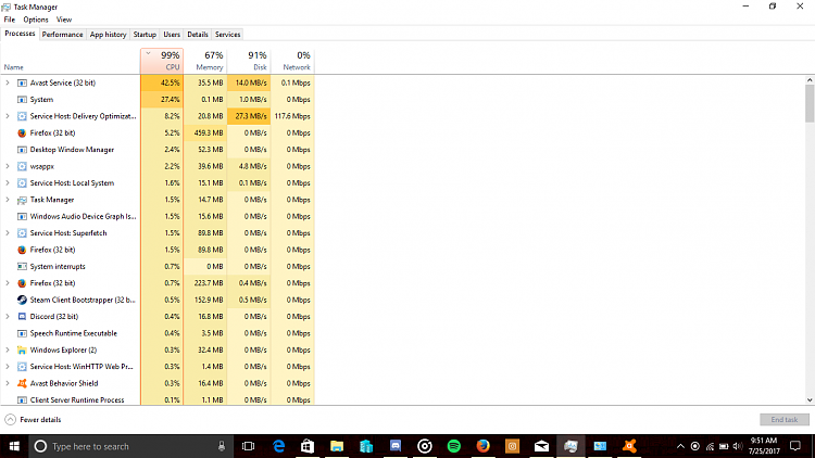 avast taking up too much cpu