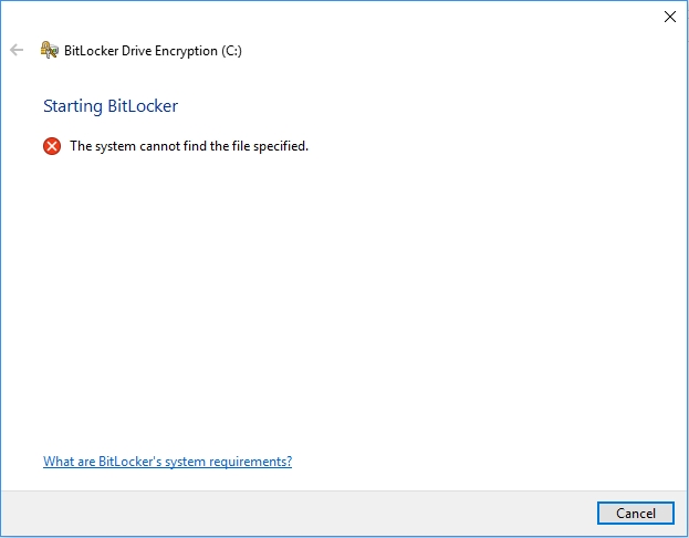 Bitlocker not encrypting document partition (Windows 10 Pro)-filefail.jpg