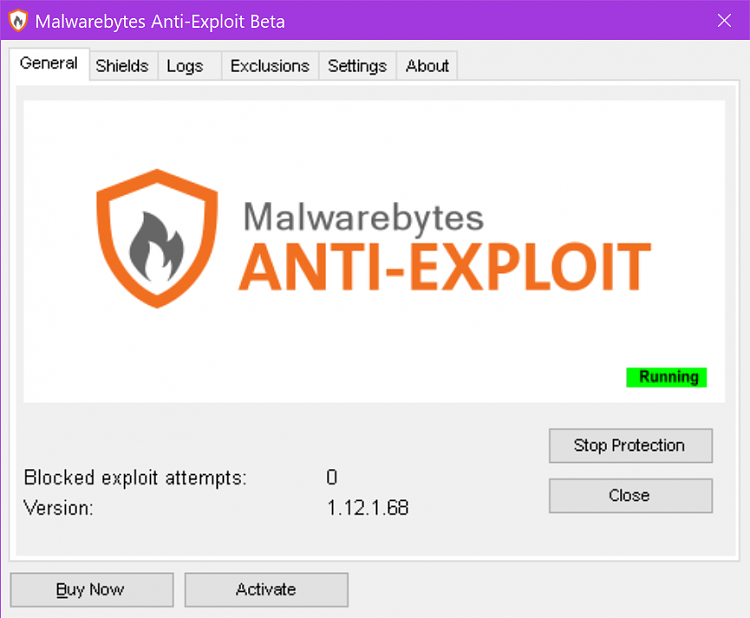Latest Malwarebytes Update: Exploit Protection Off-image.png