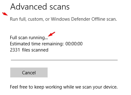 windows defender scan windows defender scan