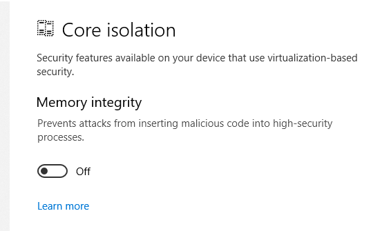 Memory Integrity option cannot be turned off-capture.png