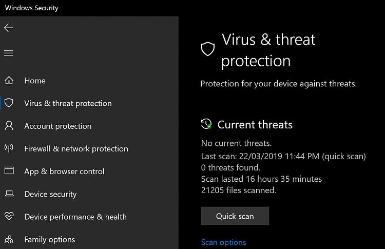 windows 10 quick scan due windows 10 quick scan due