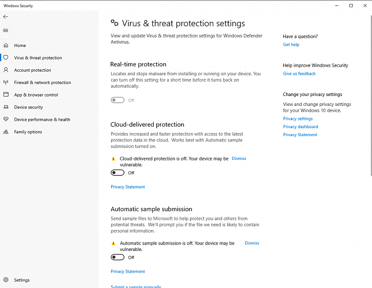 Windows 10 Pro Virus and Treat Protection - cannot set anything-image.png