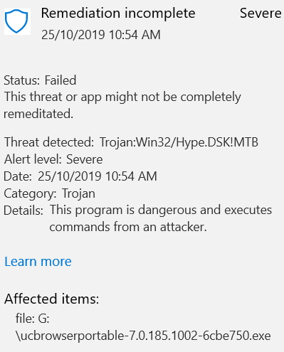 Why did Windows Defenders fail to stop the threats from running?-remediation-incomplete.jpg