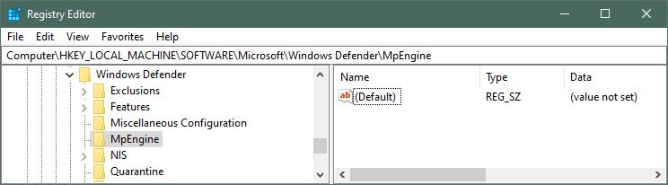 MS Antimalware Platform 4.18.2001.6 only on one PC-windowsdefendermpenginereg.jpg