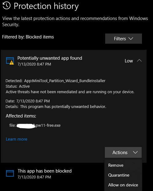 Protection History Warning - Potentially unwanted app found-mtp.jpg