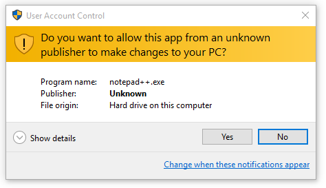 Allow Program To Make Changes Windows 10