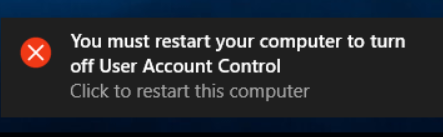 Wow - very pervasive/aggressive &quot;malware&quot;, can't solve-restart-uac.png