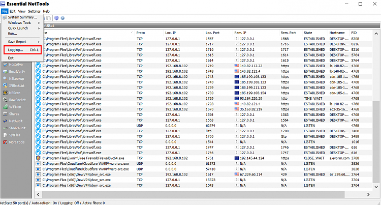 looking for a log viewer/analyzer to read the Windows firewall log-essential-nettools.png