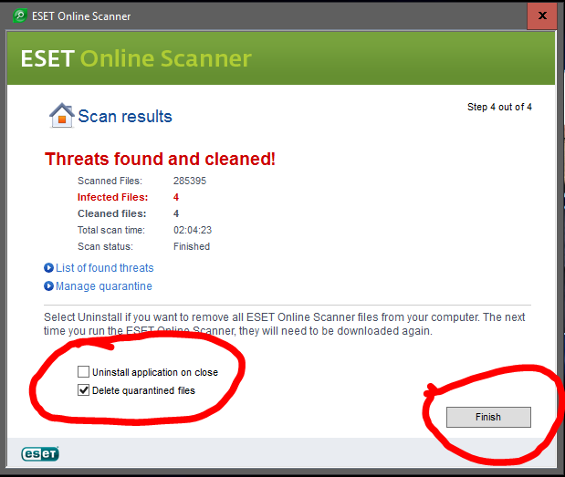 I have contracted a Virus that shows many Ads-eset16.png