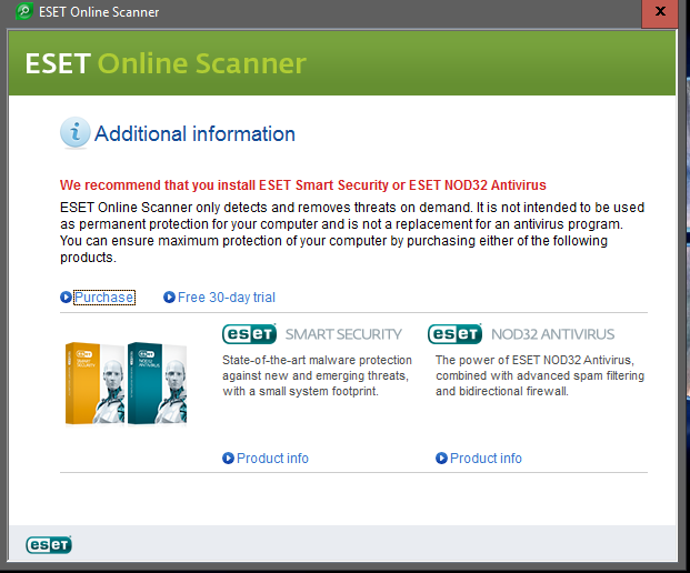 I have contracted a Virus that shows many Ads-eset17.png