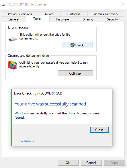 I bought a Seagate external hard drive and it won't let me use Acronis-d-drive-no-errors.png