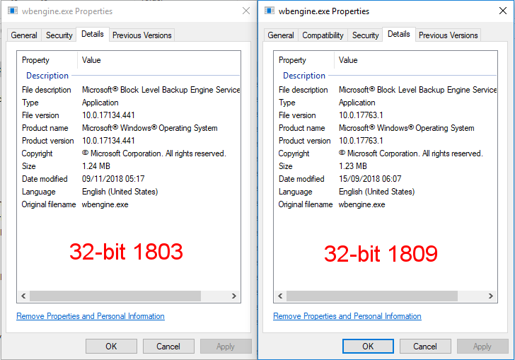 Win 10 Build 1809 did NOT solve the system image problem in backup!-wbengine-x86-1803-vs-1809.png