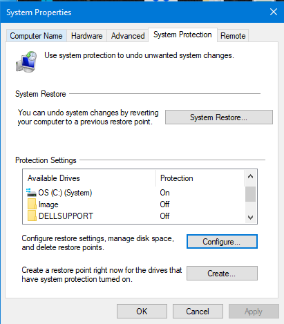 Restore Point Setup shows Local Disk (D:) as well as OS (C:) (System)-system-properties-configure-restore-point-2-.png