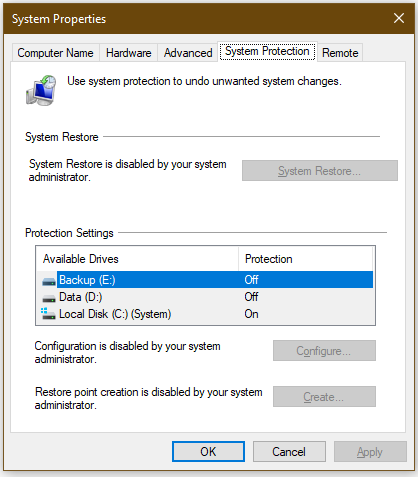 System Restore is suddenly disabled - how do I enable it?-systemprotection.png