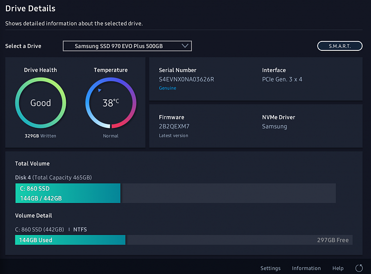 Clone C: 860 SSD to new 970 NMVe using samsung migration tool. - 10