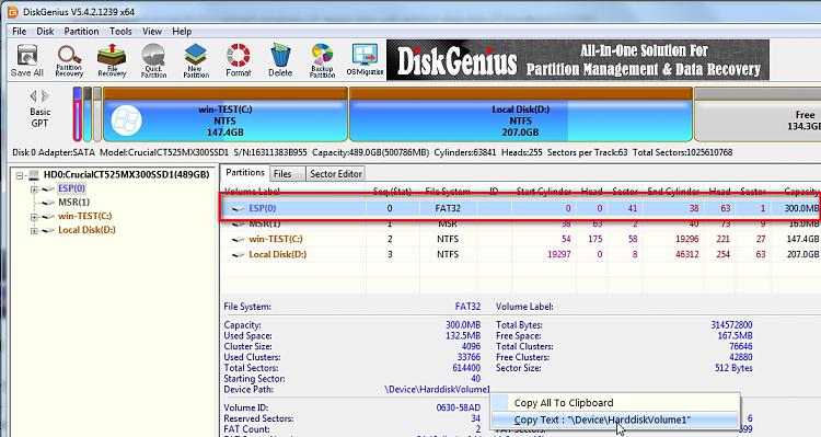 Cloned my 512GB SSD to a 1TB SSD and I have &quot;Unallocated Space&quot;.-diskgenius-devicepath.jpg