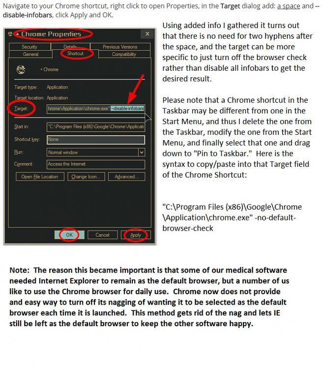 How to stop &quot;Google Chrome is not your default browser&quot; message-modification-info.jpg