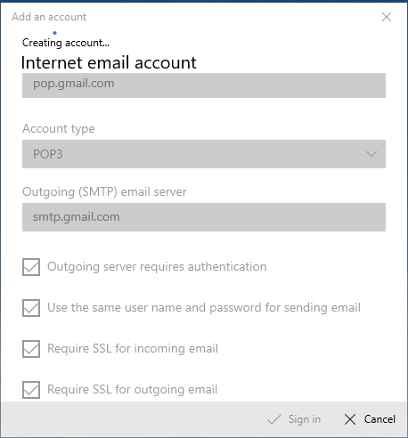 Mail and Calendar app stuck on Creating account-creating-account-stuck.gif