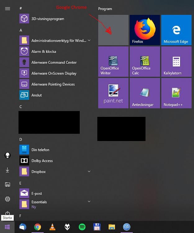 Google Chrome Icon Blank In Win 10 Start Menu Solved Windows 10 Forums