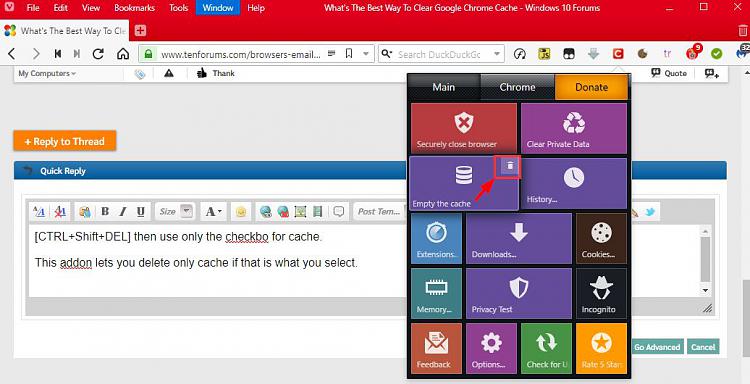 how to clear cache in chrome on windows 10