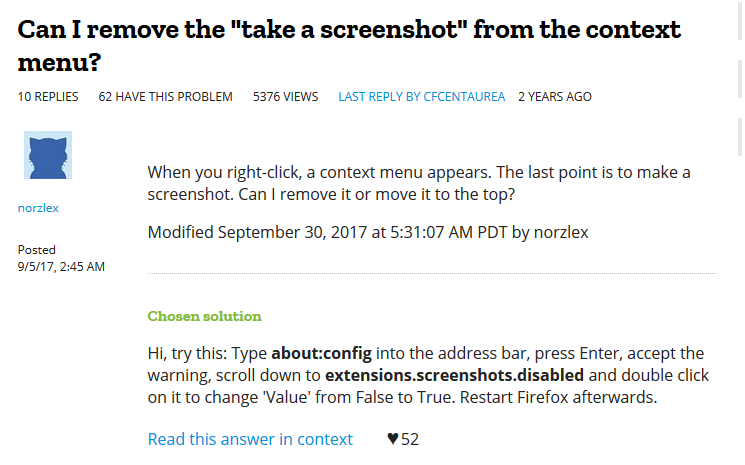 &quot;Take a screenshot&quot; missing from context menu in Firefox 71.0-image.png
