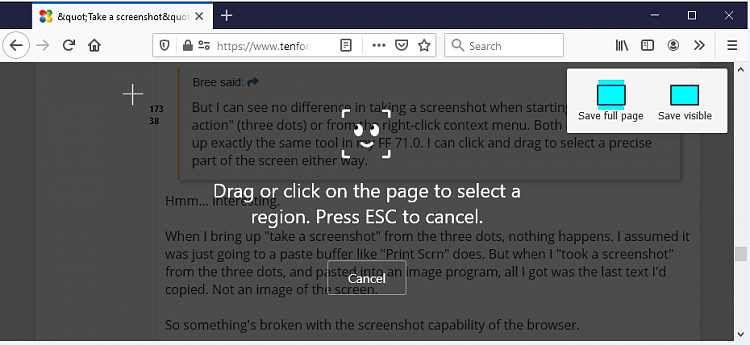 &quot;Take a screenshot&quot; missing from context menu in Firefox 71.0-image.png