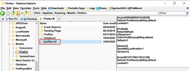 After A Firefox update, Firefox willl only open in Windows Safe Mode-profiles-settings.jpg