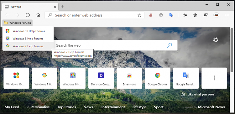 Restore old microsoft edge