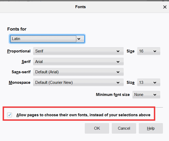 Chrome - Defining Fonts Issue-options.jpg