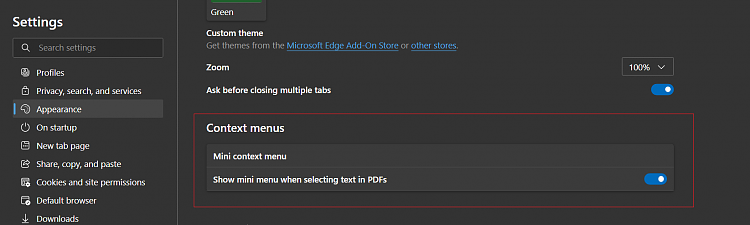 Latest Microsoft Edge released for Windows-mini-menu.png