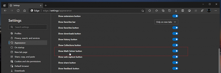 Latest Microsoft Edge released for Windows-math-solver-settings-crop.png