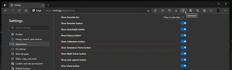 Latest Microsoft Edge released for Windows-assistant-button-settings-crop.png