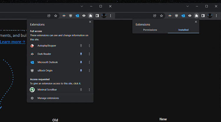 Latest Google Chrome released for Windows-extension-menu-vs.png