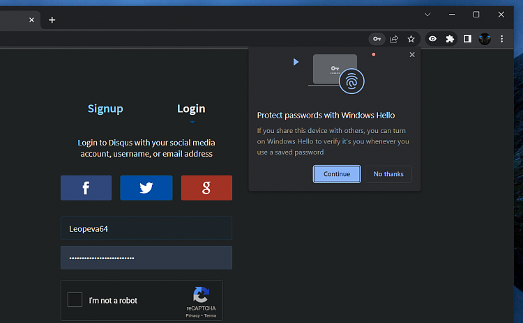 Latest Google Chrome released for Windows-auth-biom-promo.png