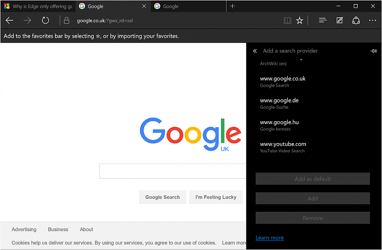 Why is Edge only offering google.fr as an option, not google.co.uk?-capture.png