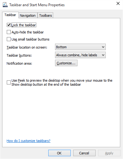 I have lost access to the system tray (10130 Update channel)-no-customize-taskbar-properties.png