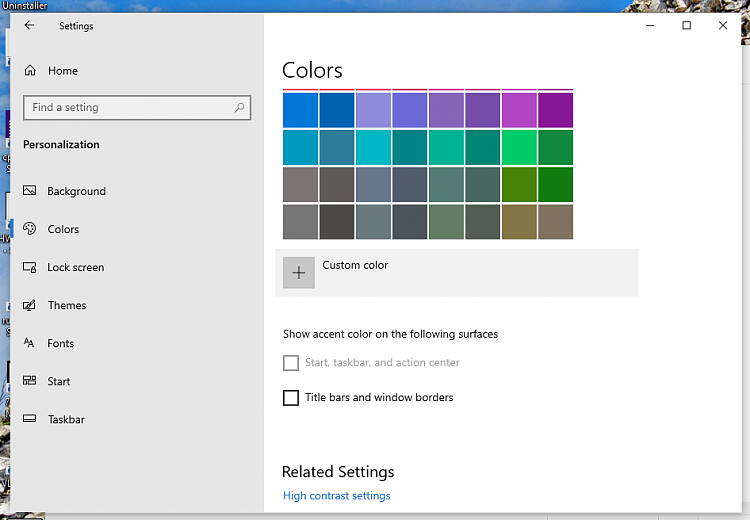 I cannot select start, taskbar, &amp; action center in color settings.-2019-03-28-5-.png