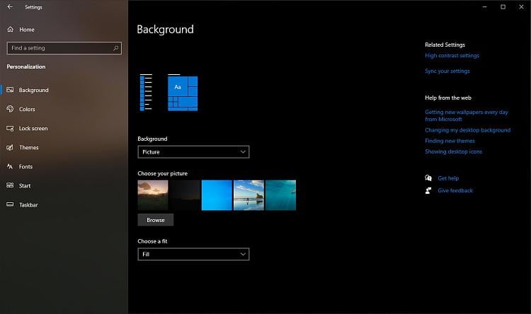 Wallpaper and Lock screen previews do not appear in the Settings app -  Windows 10 Forums