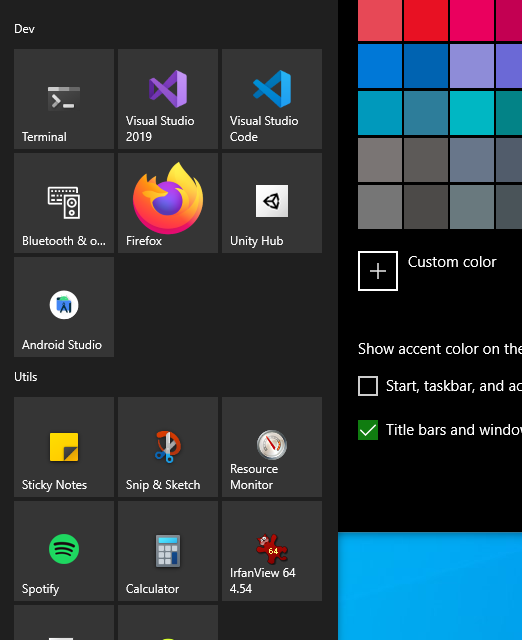 Phiên bản 20H2 của Windows 10 đã có nhiều màu nền App Tiles Menu Start mới. Hãy xem hình ảnh liên quan để đồng bộ với phiên bản mới này và tìm ra màu nền ưa thích cho máy tính của bạn. 
