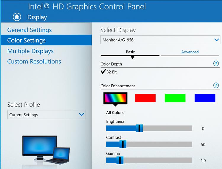 Do you have &quot;Brightness and Color&quot; under &quot;Display&quot;?-intel-hd-graphics-control-panel.jpg
