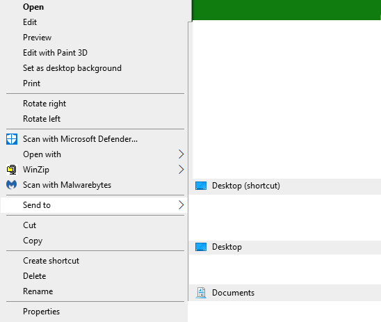 How to turn &quot;Send to&quot; menu to just &quot;Send it to Desktop&quot;-current-context-menu.png