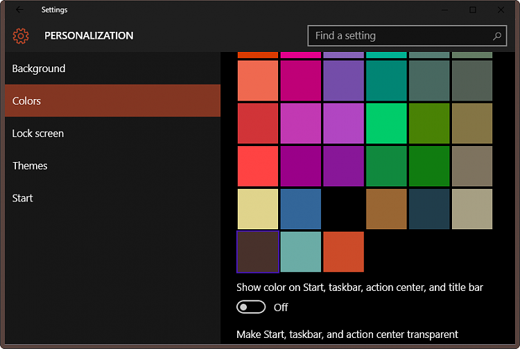 Windows Color Chart