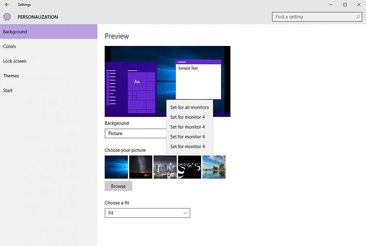 Cant Select Different Wallpapers For Multiple Monitors Windows 10 Forums