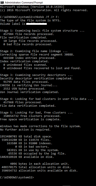 Hard drive is corrupted and unreadable what to do? Please Help!-chkdsk-r-f-finish.png