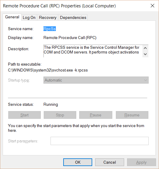 How to resolved &quot;RPC Server Unavailable&quot; - and no recover options !?-2017_01_08_21_20_122.png
