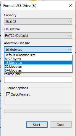 windows 10 format usb drive fat32